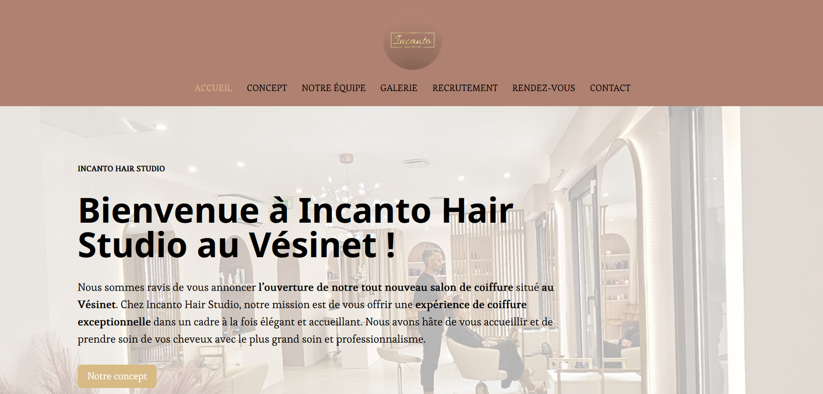 Site internet Incanto Hair Studio